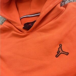 Jordan Jumpman Fleece Pullover Hoodie Orange Embroidered Logo Men's Size M